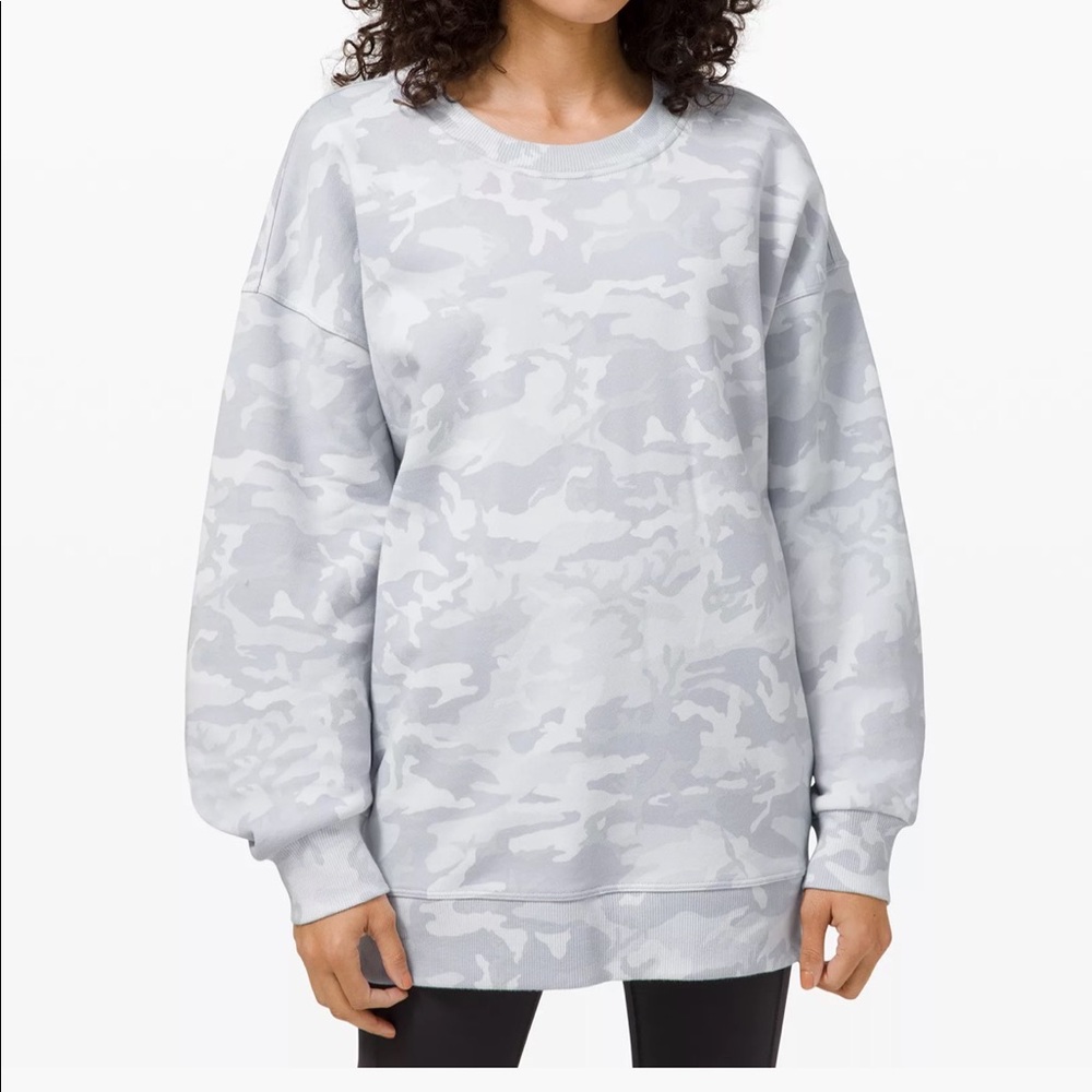 lululemon athletica Light Gray Camo Crew Sweatshirt